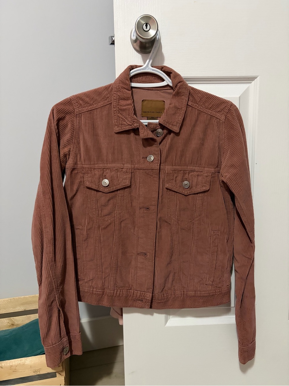 American Eagle Outfitters Corduroy Jacket in Rust Brown